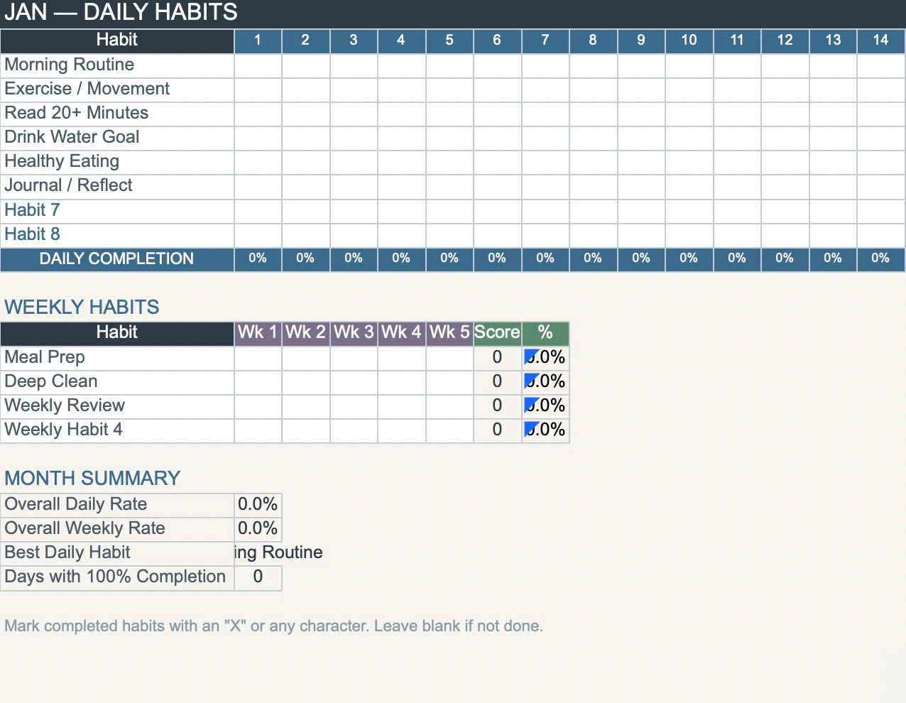 Daily Discipline Tracker